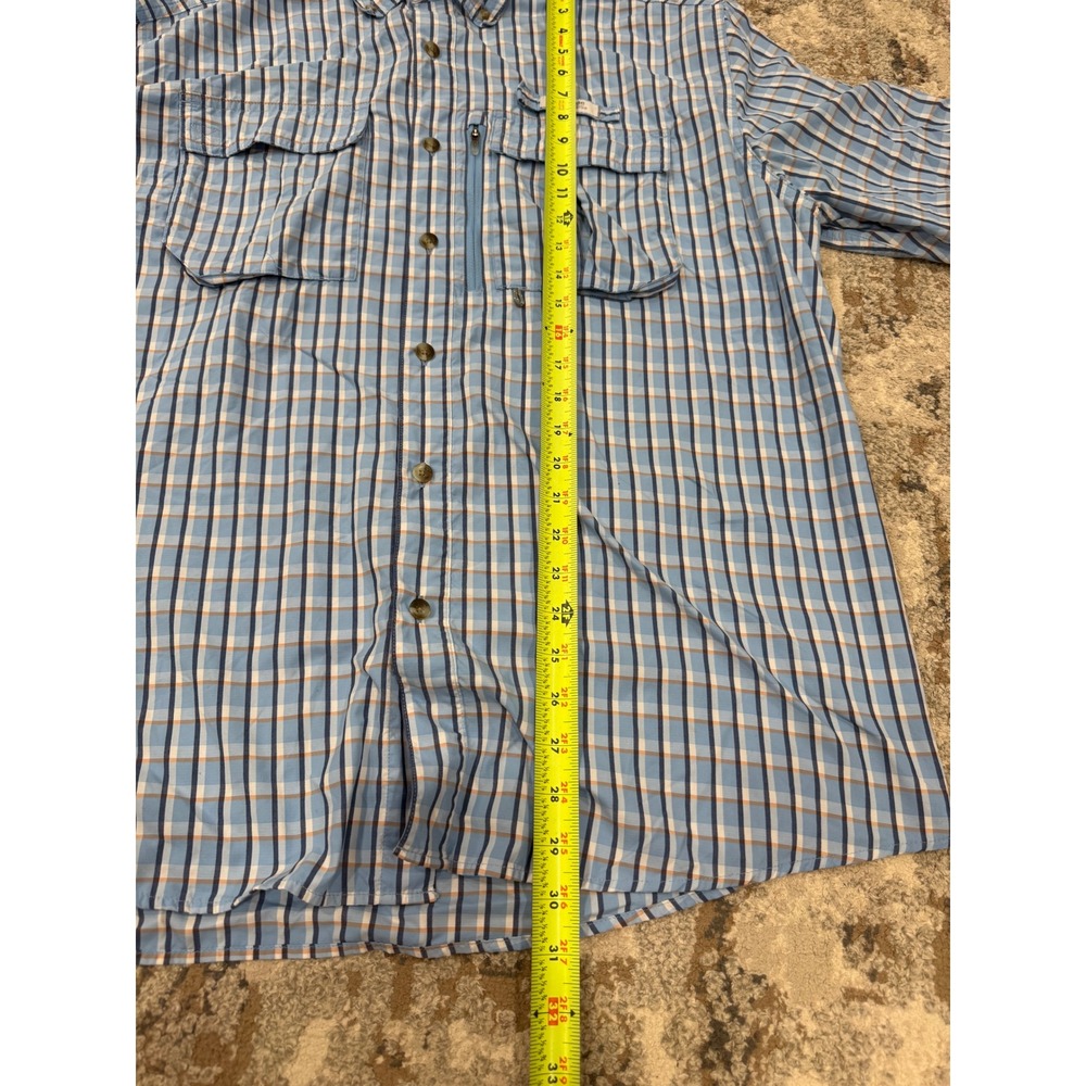 Gander Mountain Guide Series Mens XL Blue Plaid Fishing Shirt Long Sleeve Vented - Picture 5 of 10